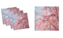 Ambesonne Floral Set of 4 Napkins, 18" x 18"